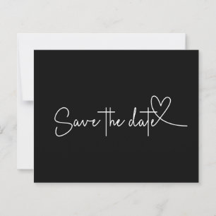 Budget Einfach Minimal Schwarz & Weiß Save the Dat