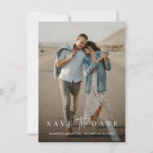 Budget Einfach modern Minimalistisch zwei Foto Save The Date (Vorderseite)