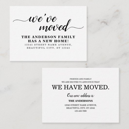 Budget Einfach: Wir haben die neue Zuhause Moving  Mitteilungskarte (Vorne/Hinten)