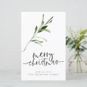 Budget Einfache Blätter Frohe Weihnachtskarte (Stehend Vorderseite)