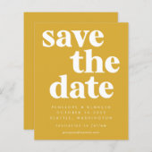 Budget Einfache, fett gelbe Save the Date-Karte (Vorne/Hinten)
