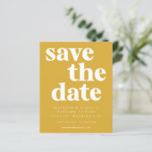 Budget Einfache, fett gelbe Save the Date-Karte (Stehend Vorderseite)
