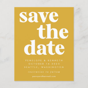 Budget Einfache, fett gelbe Save the Date-Karte