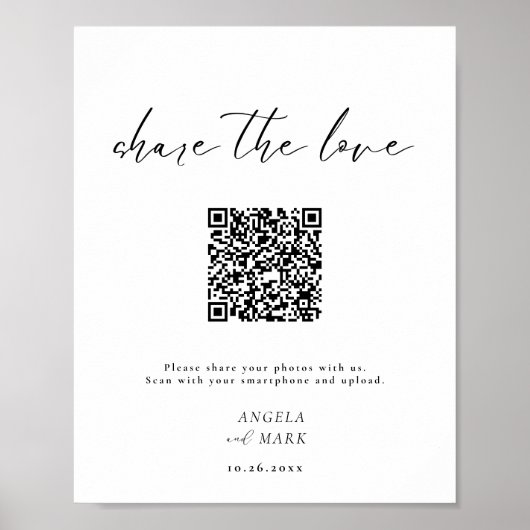 Budget Einfache Freigabe der Liebe QR Code-Zeichen Poster (Vorne)