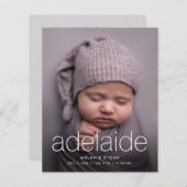 Budget Einfache Geburtsankündigung von Fotos (Vorne/Hinten)