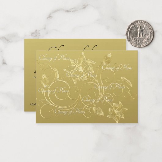 Budget. Einfache goldene Hochzeit Mitteilungskarte (Vorderseite/Rückseite Beispiel)