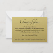 Budget. Einfache goldene Hochzeit Mitteilungskarte (Rückseite)