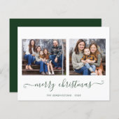 BUDGET Einfache grüne Schrift Frohe Weihnachten Fo (Vorne/Hinten)