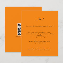 Budget Einfache Herbstkarte QR Code RSVP Karte