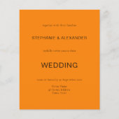 Budget Einfache Herbstororange Hochzeitsstiftung Q (Vorderseite)