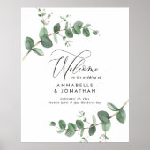 Budget einfache Hochzeit elegante Begrüßung Eukaly Poster (Vorne)