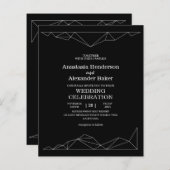 Budget Einfache Hochzeitseinladung. (Vorne/Hinten)