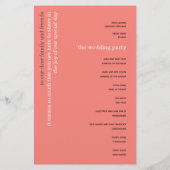 BUDGET Einfache Korallen Rose Pink Text Hochzeitsp (Rückseite)