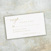 Budget einfache minimalistische Gold-Skript Hochze Mitteilungskarte