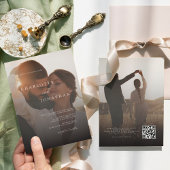 Budget Einfache Moderne 2 Foto Hochzeit Einladung