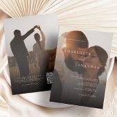 Budget Einfache Moderne 2 Foto Hochzeit Einladung