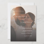 Budget Einfache Moderne 2 Foto Hochzeit Einladung (Vorderseite)