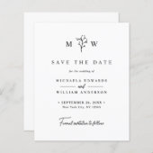 Budget Einfache moderne botanische Save the Date-K (Vorne/Hinten)