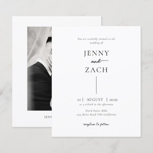 BUDGET Einfache Moderne Foto-Hochzeit (Vorne/Hinten)