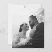 BUDGET Einfache moderne Foto-Hochzeit Save the Dat (Rückseite)