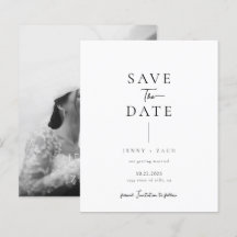 BUDGET Einfache moderne Foto-Hochzeit Save the Dat