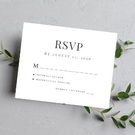 Budget einfache, moderne Hochzeitskarte rsvp
