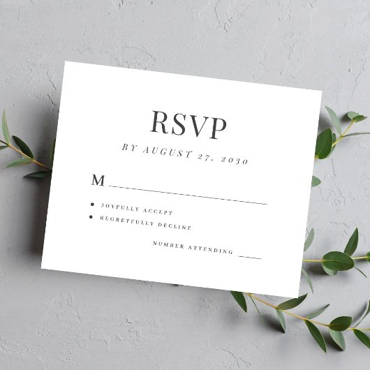 Budget einfache, moderne Hochzeitskarte rsvp