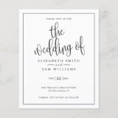 Budget Einfache moderne Minimal-Script-Hochzeit Ei Flyer (Vorne)