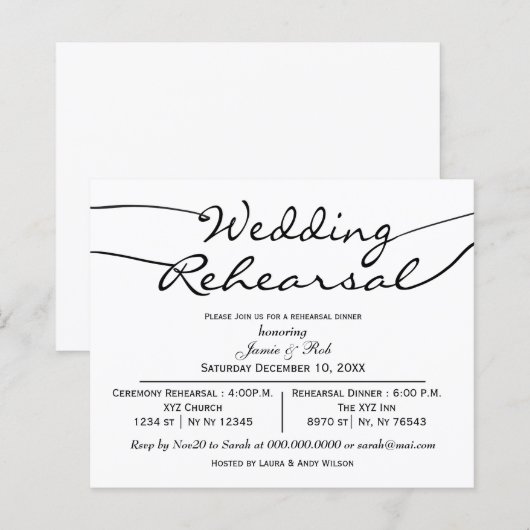 Budget Einfache Moderne Probe Einladung (Vorne/Hinten)