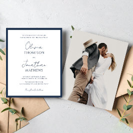 BUDGET Einfache Navyblaue Schrift Hochzeitsfoto