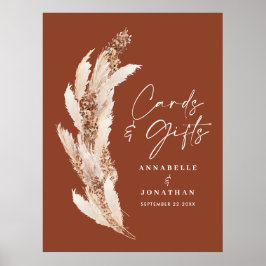 Budget einfache Pampas Gras Hochzeitskarten und Ge Poster