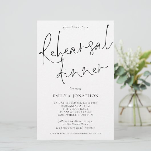 Budget Einfache Probe Abendessen Größere Einladung (Stehend Vorderseite)