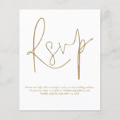 Budget Einfache QR Code Gold Script Hochzeit RSVP (Vorderseite)