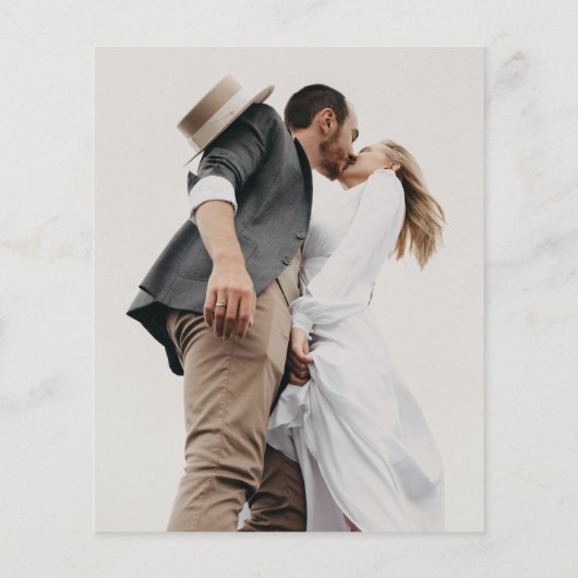 BUDGET Einfache Red Border Script Foto Hochzeit (Rückseite)