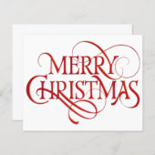 Budget Einfache Red & White Frohe Weihnachtskarte (Vorne/Hinten)