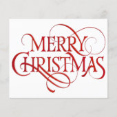 Budget Einfache Red & White Frohe Weihnachtskarte (Vorderseite)