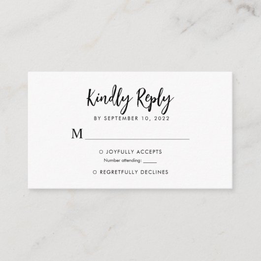 BUDGET Einfache romantische Script-Herz-Monogram-U Begleitkarte (Vorderseite)