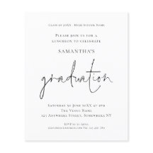 Budget Einfache Schwarz-weiße Luncheon Einladung