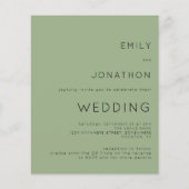 Budget Einfache Seite Green QR Code Hochzeit Einla (Vorderseite)