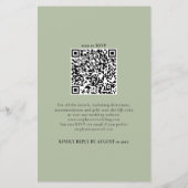 Budget Einfache Seite Green QR Code Hochzeit Einla (Rückseite)