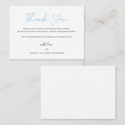 Budget einfache Skriptdusche danke Mitteilungskarte (Vorne/Hinten)