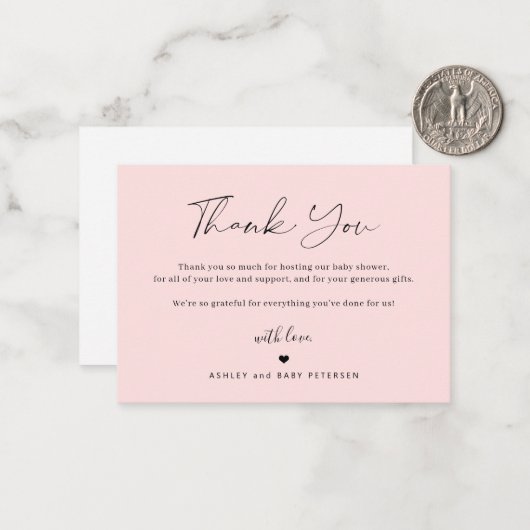 Budget einfache Skriptdusche danke Mitteilungskarte (Vorderseite/Rückseite Beispiel)