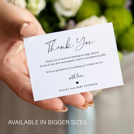 Budget einfache Skriptdusche danke Mitteilungskarte