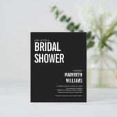 Budget Einfache Typografie Bridal Dusche Einladung (Stehend Vorderseite)
