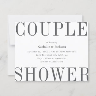 BUDGET Einfache Typografie Grau-Couple-Dusche Brid