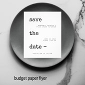 Budget einfache Typografie Hochzeit speichern Sie  Flyer