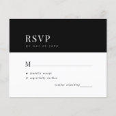 Budget einfache Typografie minimale Hochzeit RSVP (Vorderseite)