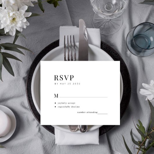 Budget einfache Typografie minimale Hochzeit RSVP 