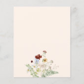 Budget Einfache Wildblumen Bridal Brunch Einladung (Rückseite)