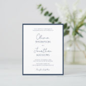 BUDGET Einfacher Navyblauer Schriftzug QR-Code Hoc (Stehend Vorderseite)